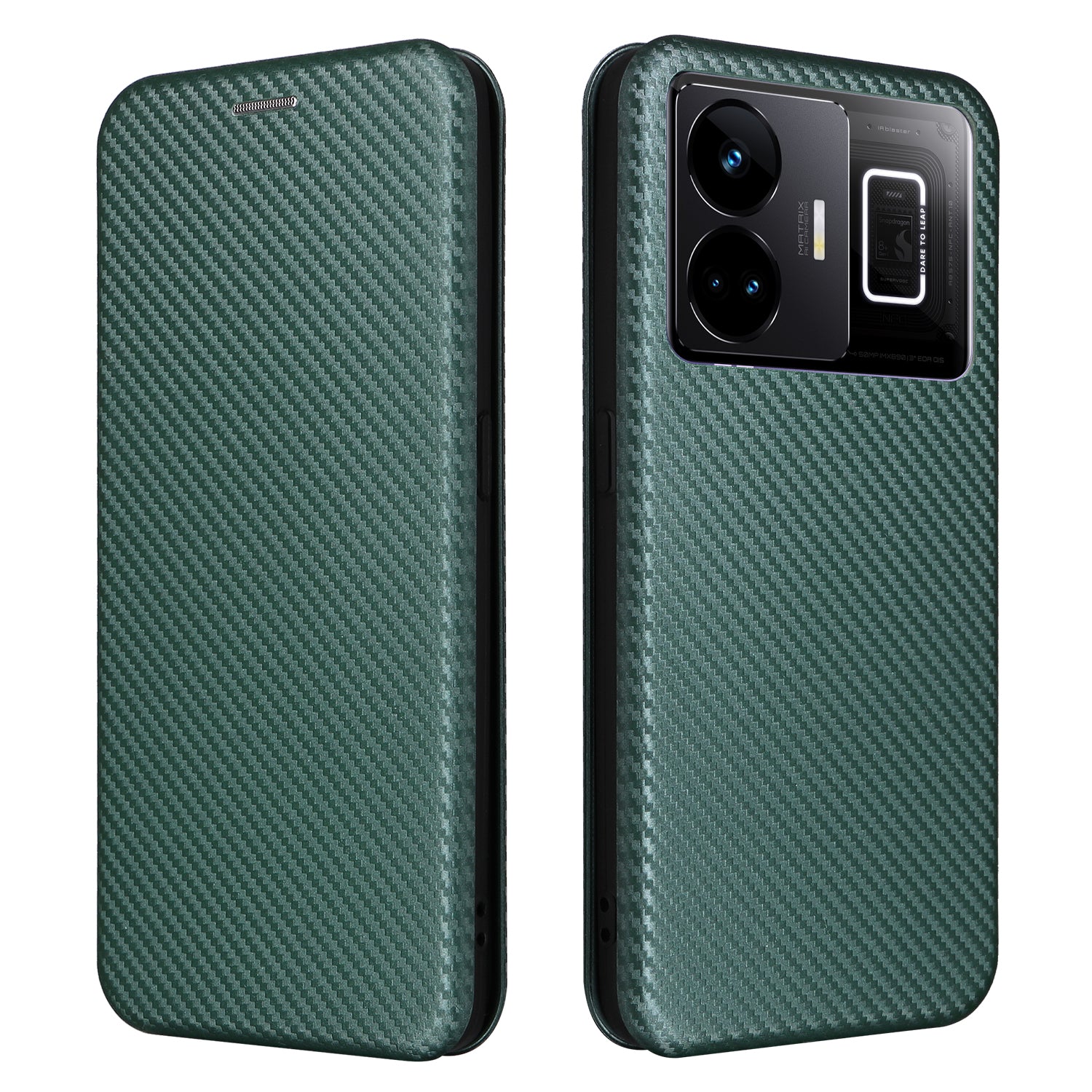 For Realme GT Neo 5 5G / GT3 5G PU Leather Stand Phone Case Carbon Fiber Texture Card Holder Cover