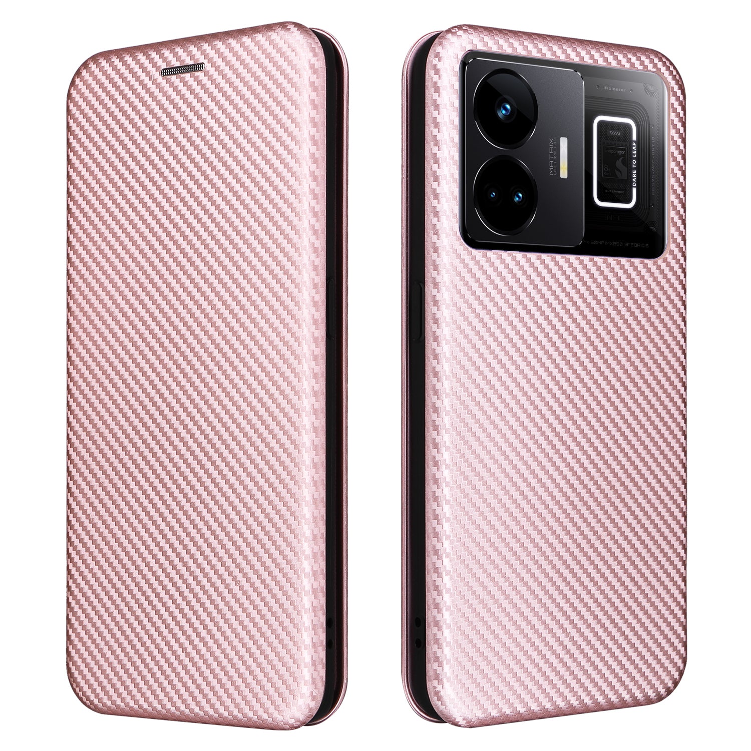 For Realme GT Neo 5 5G / GT3 5G PU Leather Stand Phone Case Carbon Fiber Texture Card Holder Cover