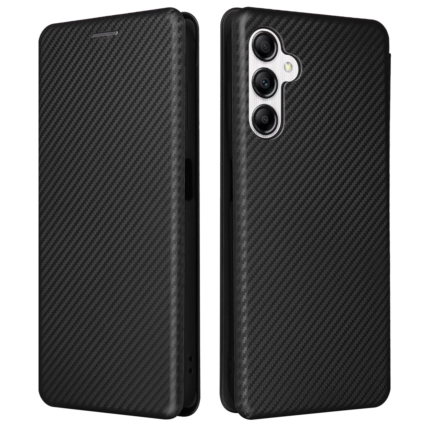 For Samsung Galaxy A14 5G Leather Phone Case Stand Card Holder Carbon Fiber Texture Protective Phone Cover