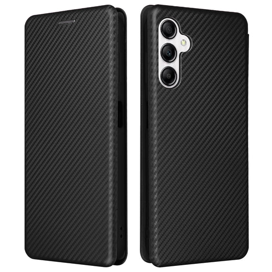 For Samsung Galaxy A14 5G Leather Phone Case Stand Card Holder Carbon Fiber Texture Protective Phone Cover