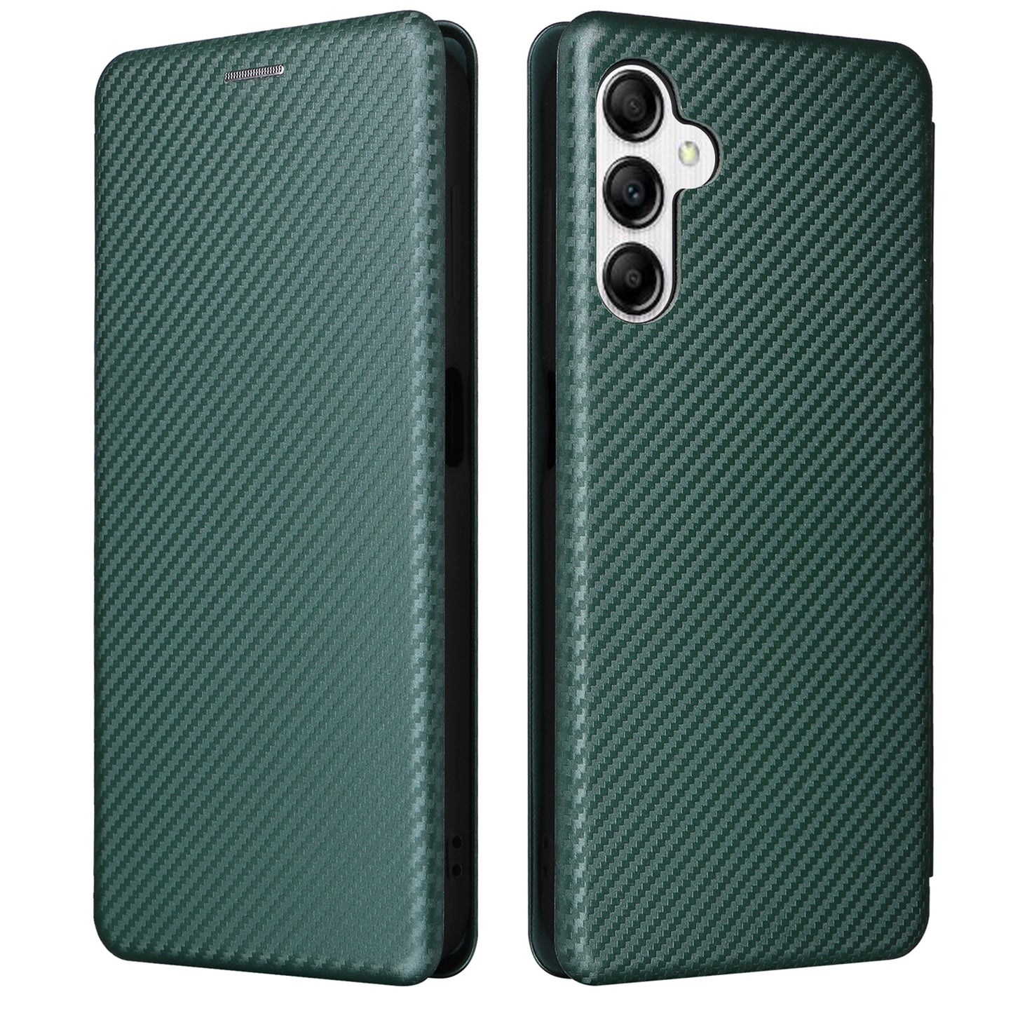 For Samsung Galaxy A14 5G Leather Phone Case Stand Card Holder Carbon Fiber Texture Protective Phone Cover