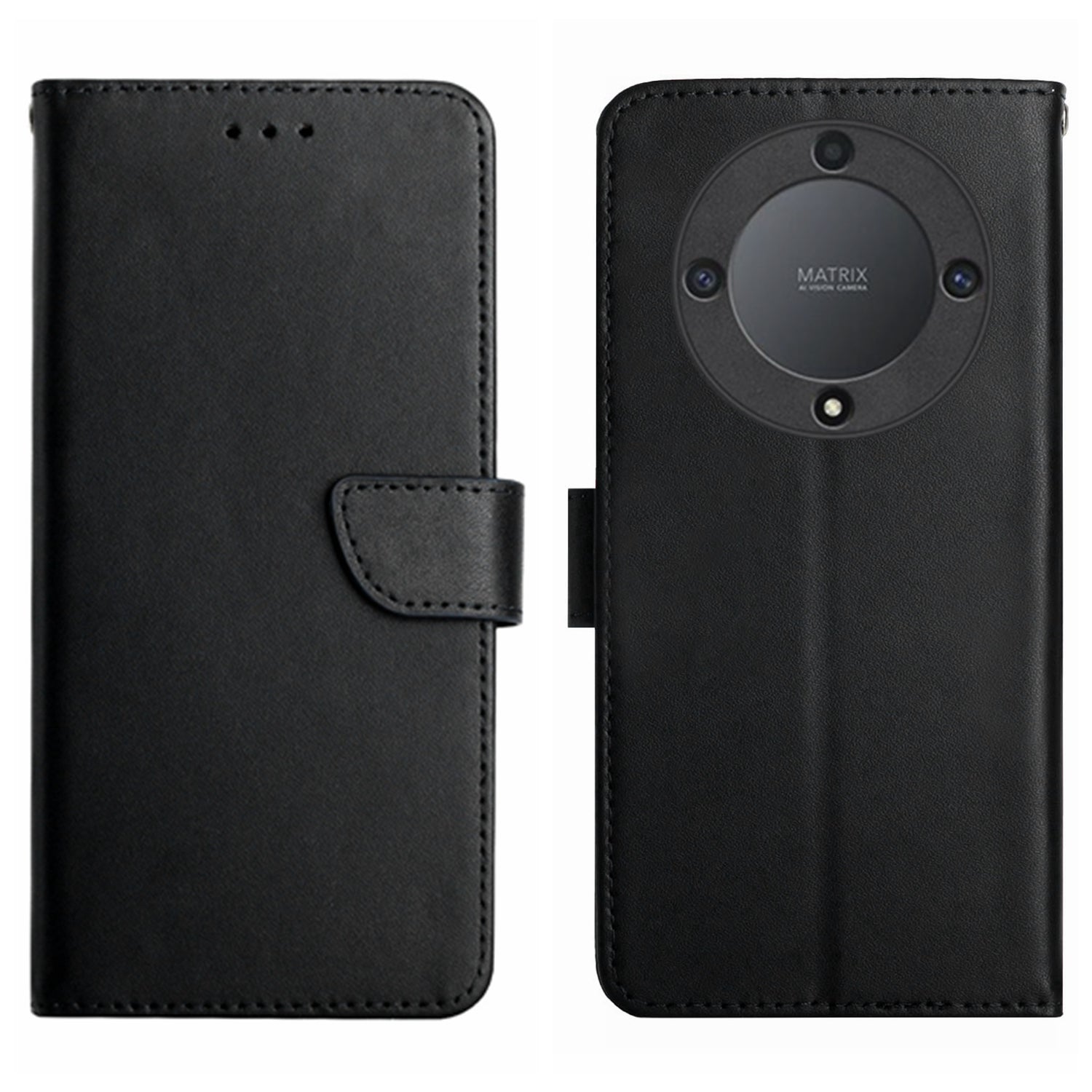 HT02 For Honor Magic5 Lite 5G / X9a 5G Genuine Leather Phone Case Wallet Stand Cell Phone Case