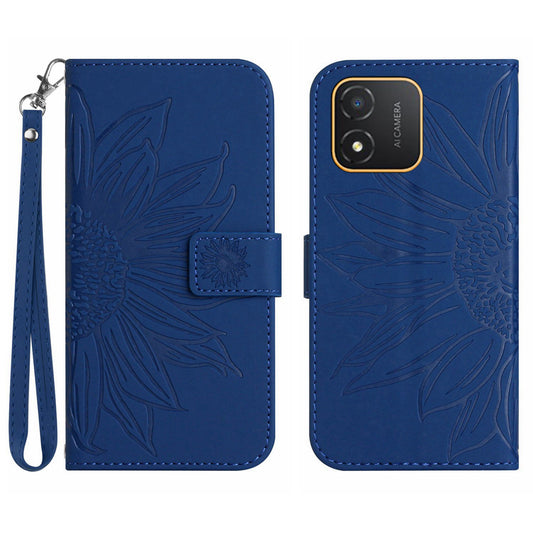 For Honor X5 4G HT04 Phone Wallet Case Sunflower Imprinted Leather Stand Phone Cover