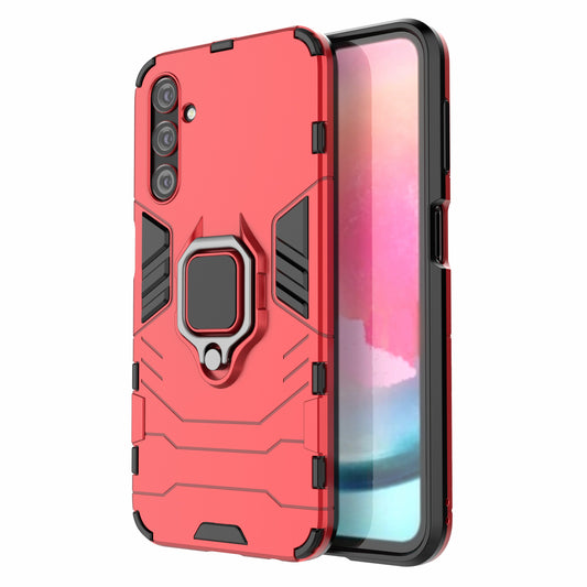 Phone Case for Samsung Galaxy A24 4G , Ring Holder Kickstand Shockproof Cover TPU+PC Shell