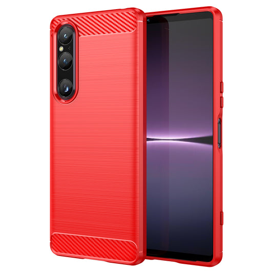 For Sony Xperia 1 V Brushed Phone Case Carbon Fiber Texture Phone Shell Mobile Phone Cover