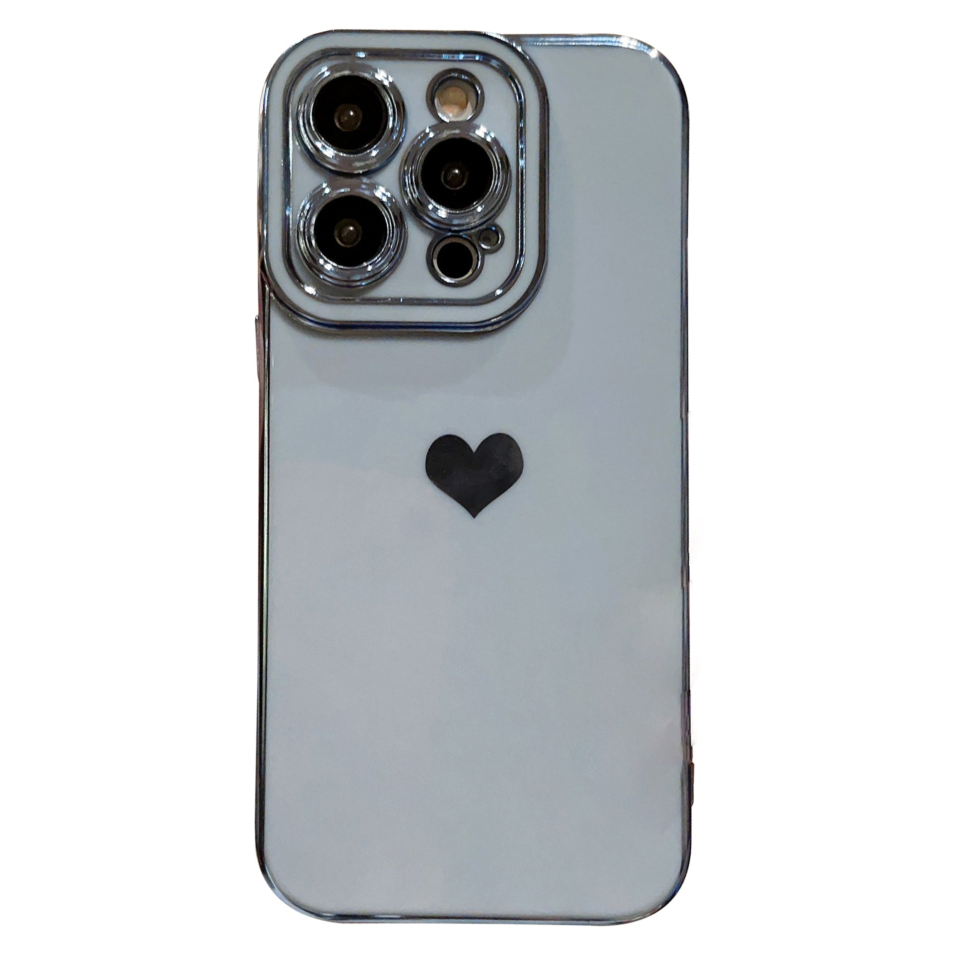 For iPhone 14 Pro Max TPU Phone Case Love Heart 6D Electroplating Phone Cover