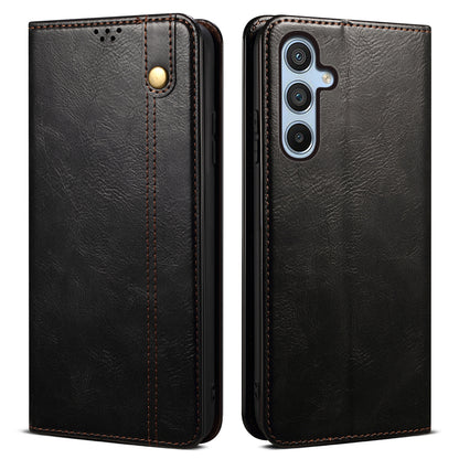 For Samsung Galaxy M14 5G Wallet Waxy Crazy Horse Texture Leather Phone Case Stand Cell Phone Cover