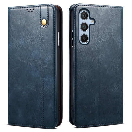 For Samsung Galaxy M14 5G Wallet Waxy Crazy Horse Texture Leather Phone Case Stand Cell Phone Cover