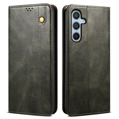 For Samsung Galaxy M14 5G Wallet Waxy Crazy Horse Texture Leather Phone Case Stand Cell Phone Cover
