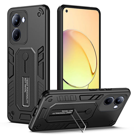 Anti-Scratch TPU+PC Phone Case for Realme 10 4G , Kickstand Protective Phone Cover