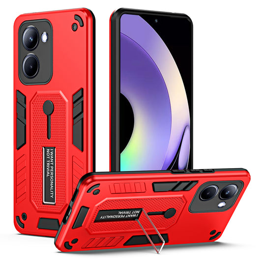 TPU+PC Phone Case for Realme 10 Pro 5G Kickstand Ring Strap Anti-drop Phone Cover