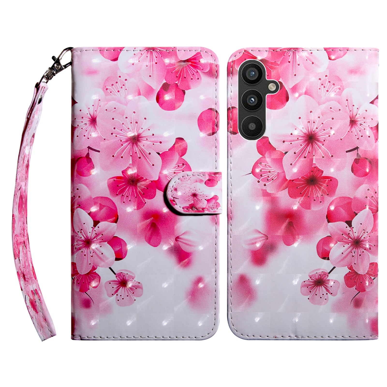 For Samsung Galaxy A34 5G Phone Stand Case PU Leather 3D Pattern Printing Wallet Cover