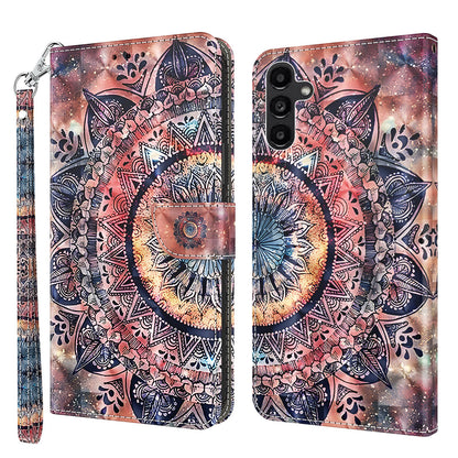 For Samsung Galaxy A24 4G 3D Pattern Printing PU Leather Phone Case Folding Stand Wallet Cover