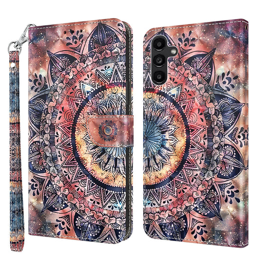 For Samsung Galaxy A24 4G 3D Pattern Printing PU Leather Phone Case Folding Stand Wallet Cover