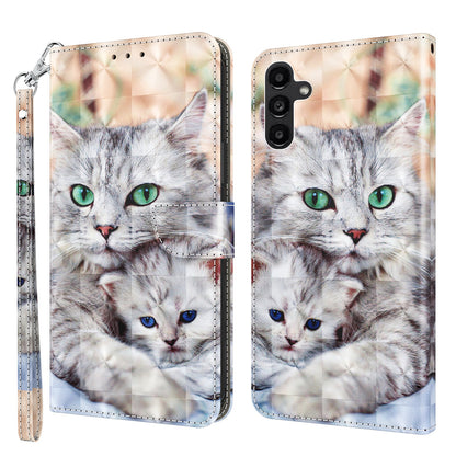 For Samsung Galaxy A24 4G 3D Pattern Printing PU Leather Phone Case Folding Stand Wallet Cover