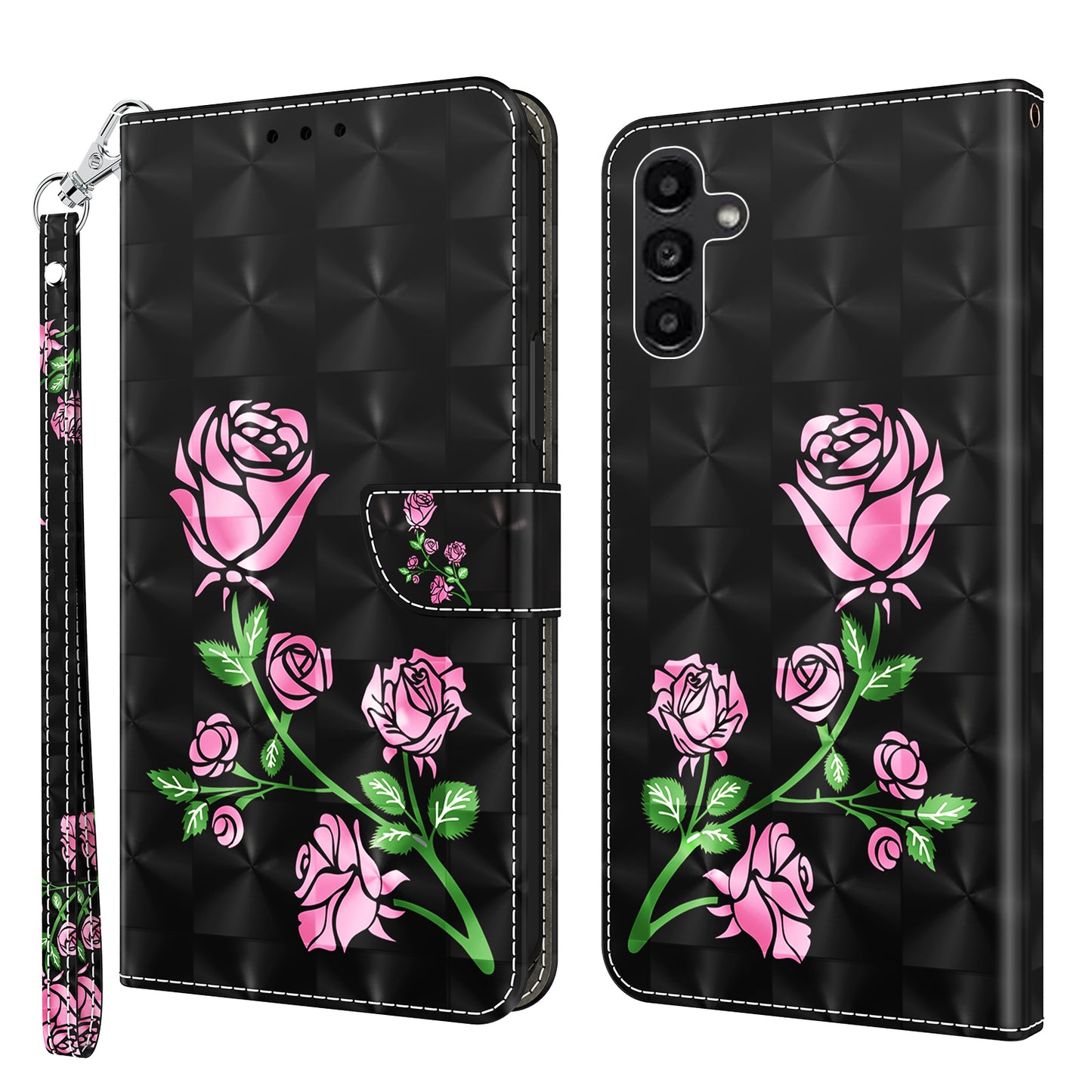 For Samsung Galaxy A24 4G 3D Pattern Printing PU Leather Phone Case Folding Stand Wallet Cover