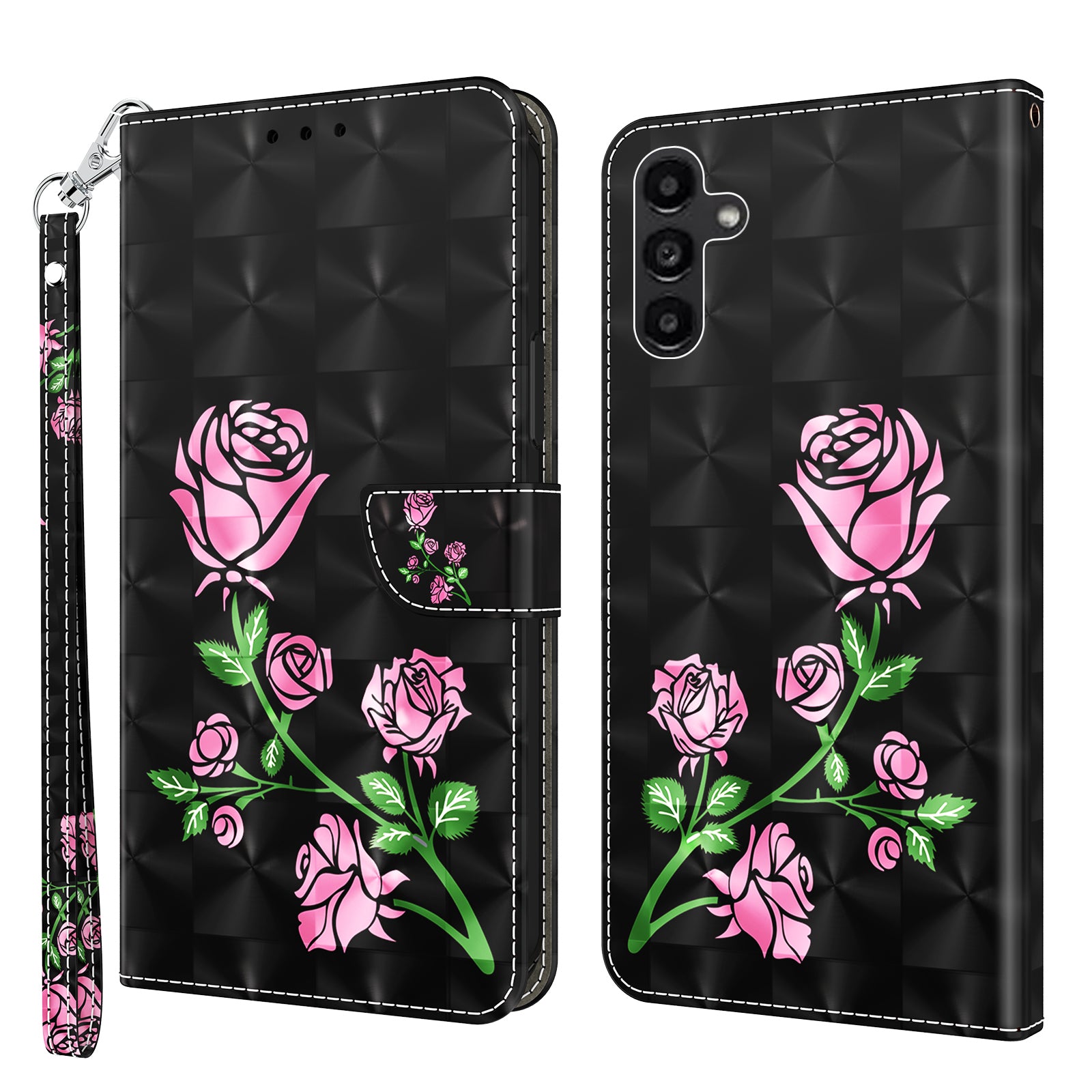 For Samsung Galaxy A24 4G 3D Pattern Printing PU Leather Phone Case Folding Stand Wallet Cover