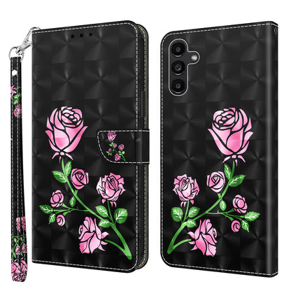 For Samsung Galaxy A24 4G 3D Pattern Printing PU Leather Phone Case Folding Stand Wallet Cover