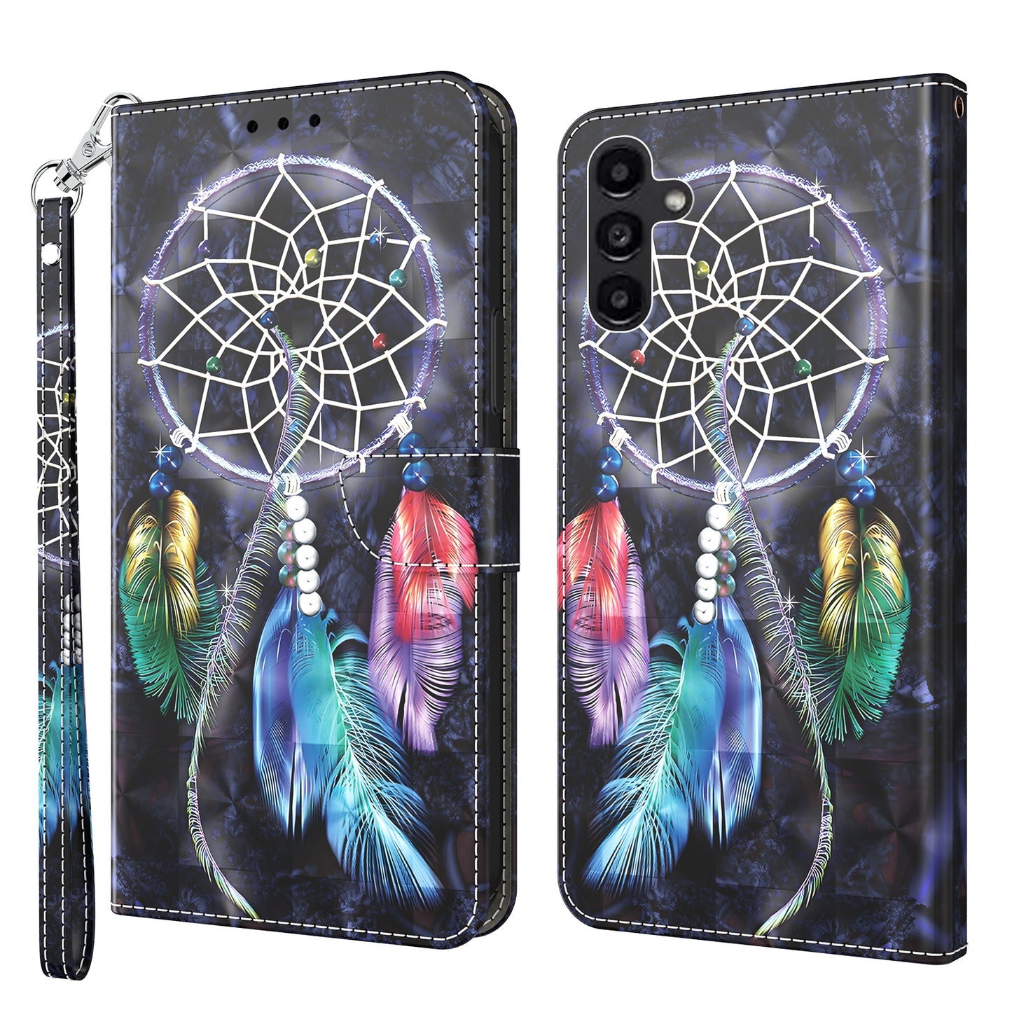 For Samsung Galaxy A24 4G 3D Pattern Printing PU Leather Phone Case Folding Stand Wallet Cover