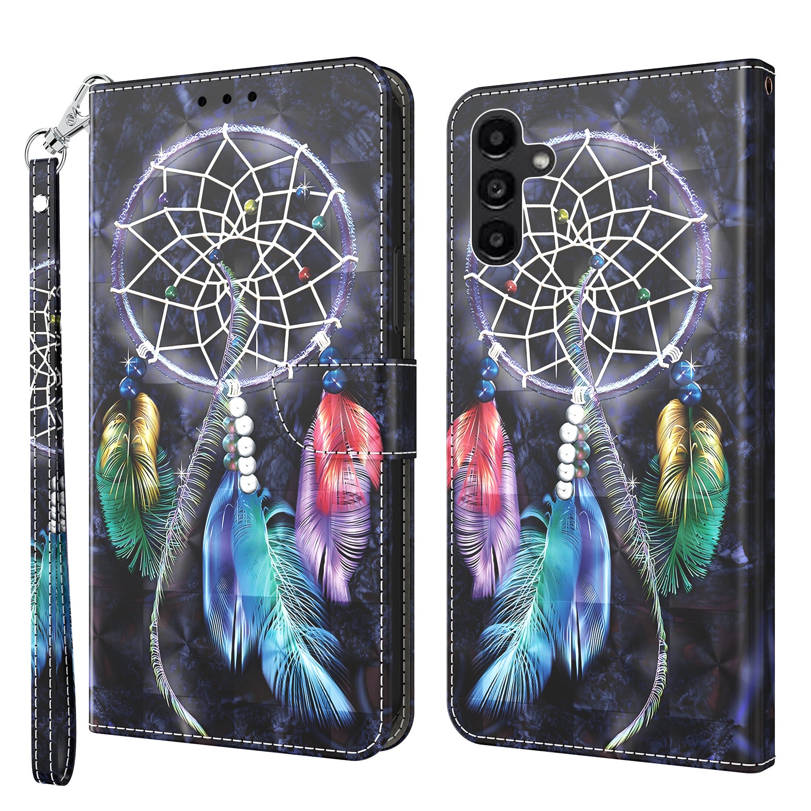 For Samsung Galaxy A24 4G 3D Pattern Printing PU Leather Phone Case Folding Stand Wallet Cover