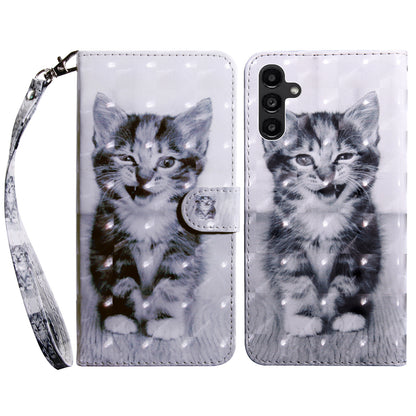 For Samsung Galaxy A24 4G 3D Pattern Printing PU Leather Phone Case Folding Stand Wallet Cover