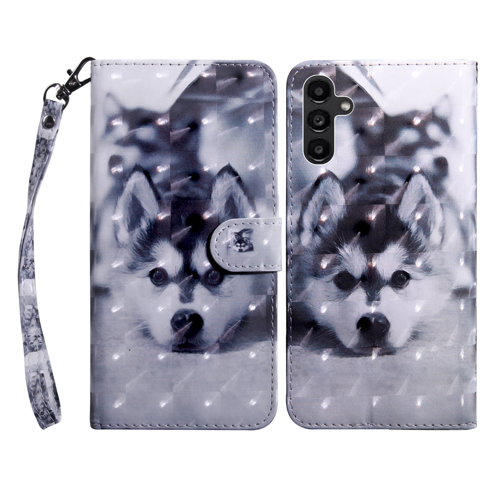 For Samsung Galaxy A24 4G 3D Pattern Printing PU Leather Phone Case Folding Stand Wallet Cover