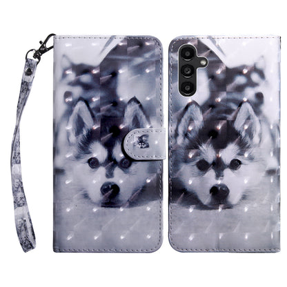 For Samsung Galaxy A24 4G 3D Pattern Printing PU Leather Phone Case Folding Stand Wallet Cover