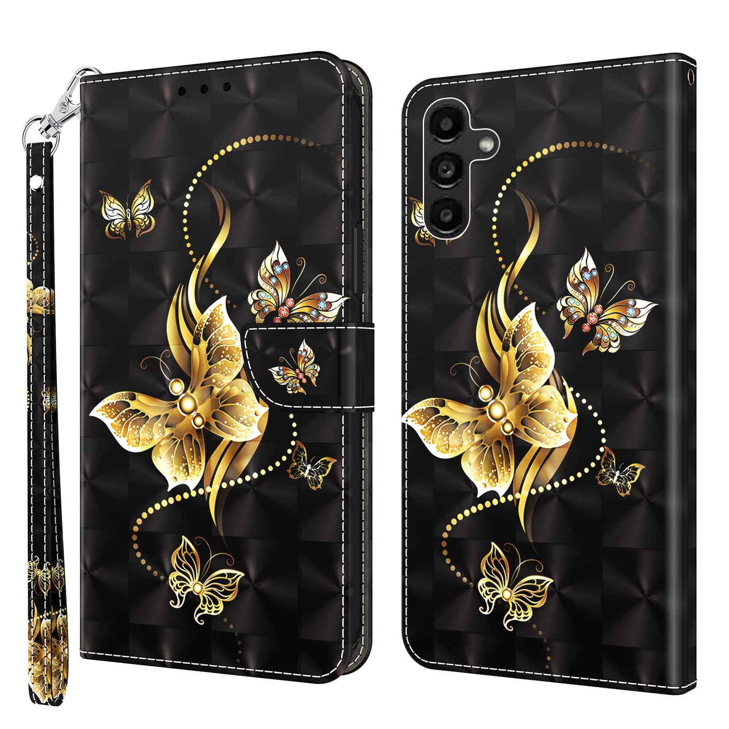 For Samsung Galaxy A24 4G 3D Pattern Printing PU Leather Phone Case Folding Stand Wallet Cover
