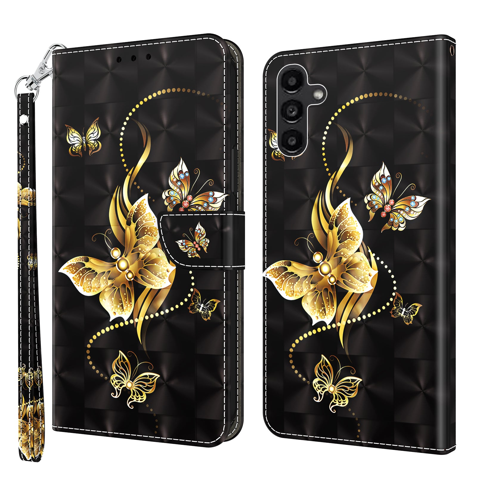 For Samsung Galaxy A24 4G 3D Pattern Printing PU Leather Phone Case Folding Stand Wallet Cover