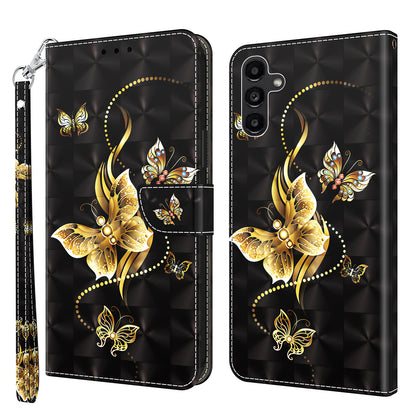 For Samsung Galaxy A24 4G 3D Pattern Printing PU Leather Phone Case Folding Stand Wallet Cover