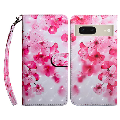 For Google Pixel 7 5G PU Leather Wallet Stand Phone Case 3D Pattern Printing Anti-drop Shell