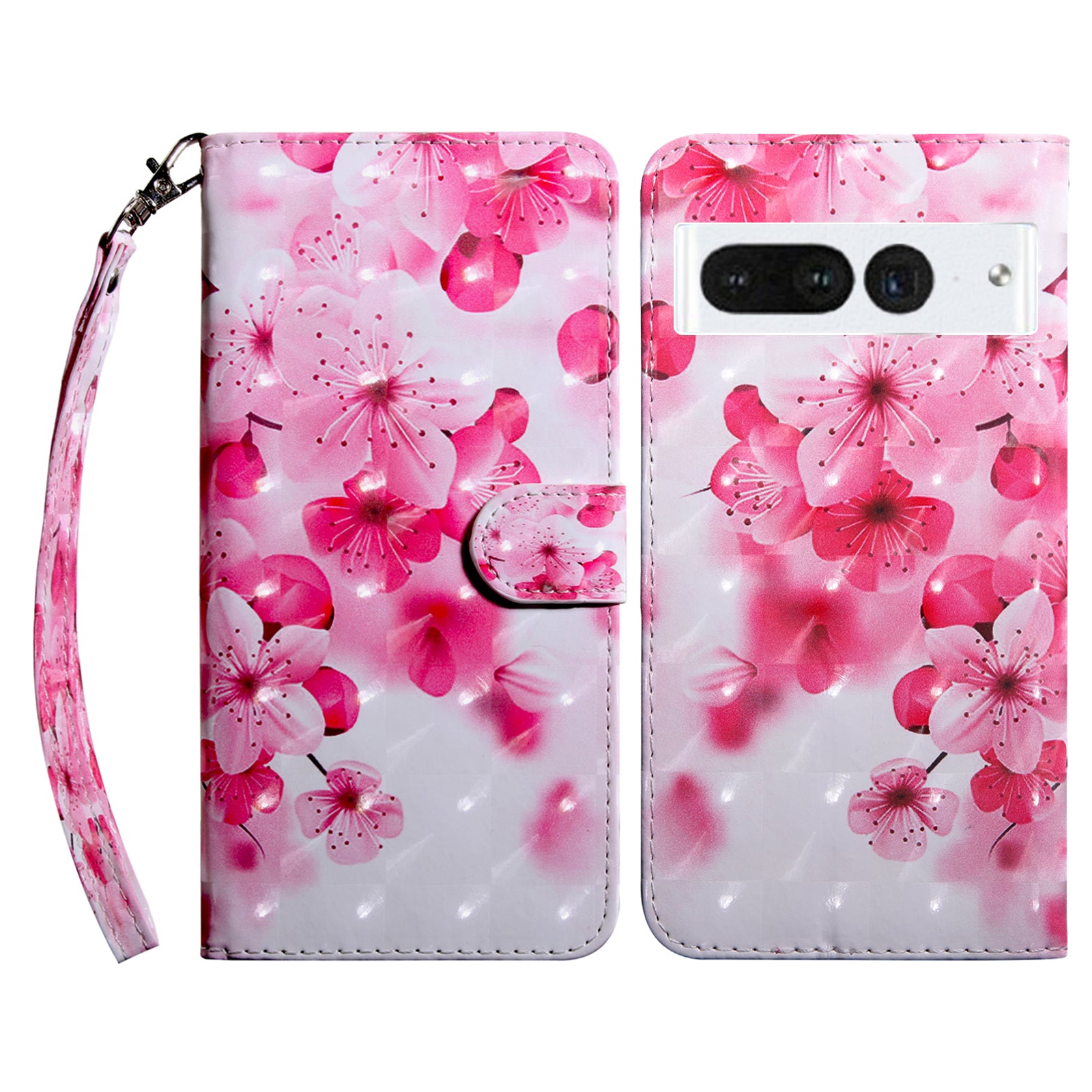 For Google Pixel 7 Pro 5G PU Leather Phone Case 3D Pattern Printing Flip Stand Wallet Shell