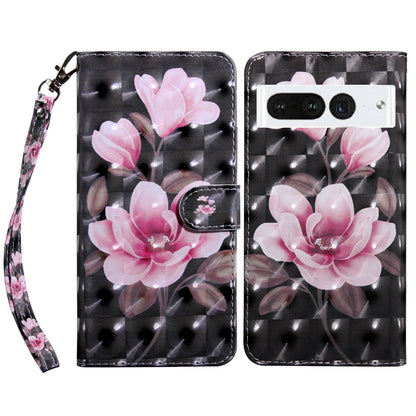 For Google Pixel 7 Pro 5G PU Leather Phone Case 3D Pattern Printing Flip Stand Wallet Shell
