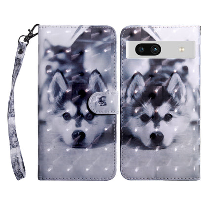 For Google Pixel 7a PU Leather Stand Wallet Shockproof Cover 3D Pattern Printing Phone Case