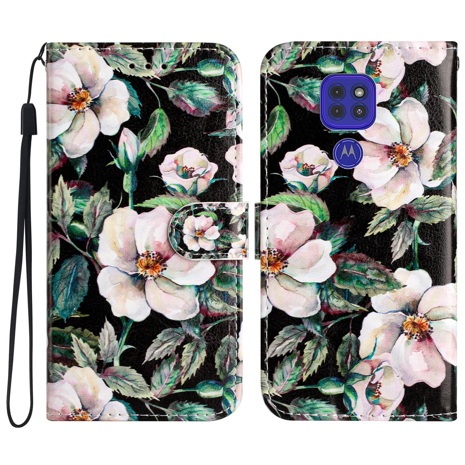 Leather Phone Case for Motorola Moto G9 (India) / G9 Play / E7 Plus , Pattern Printing Folding Stand Wallet Cover