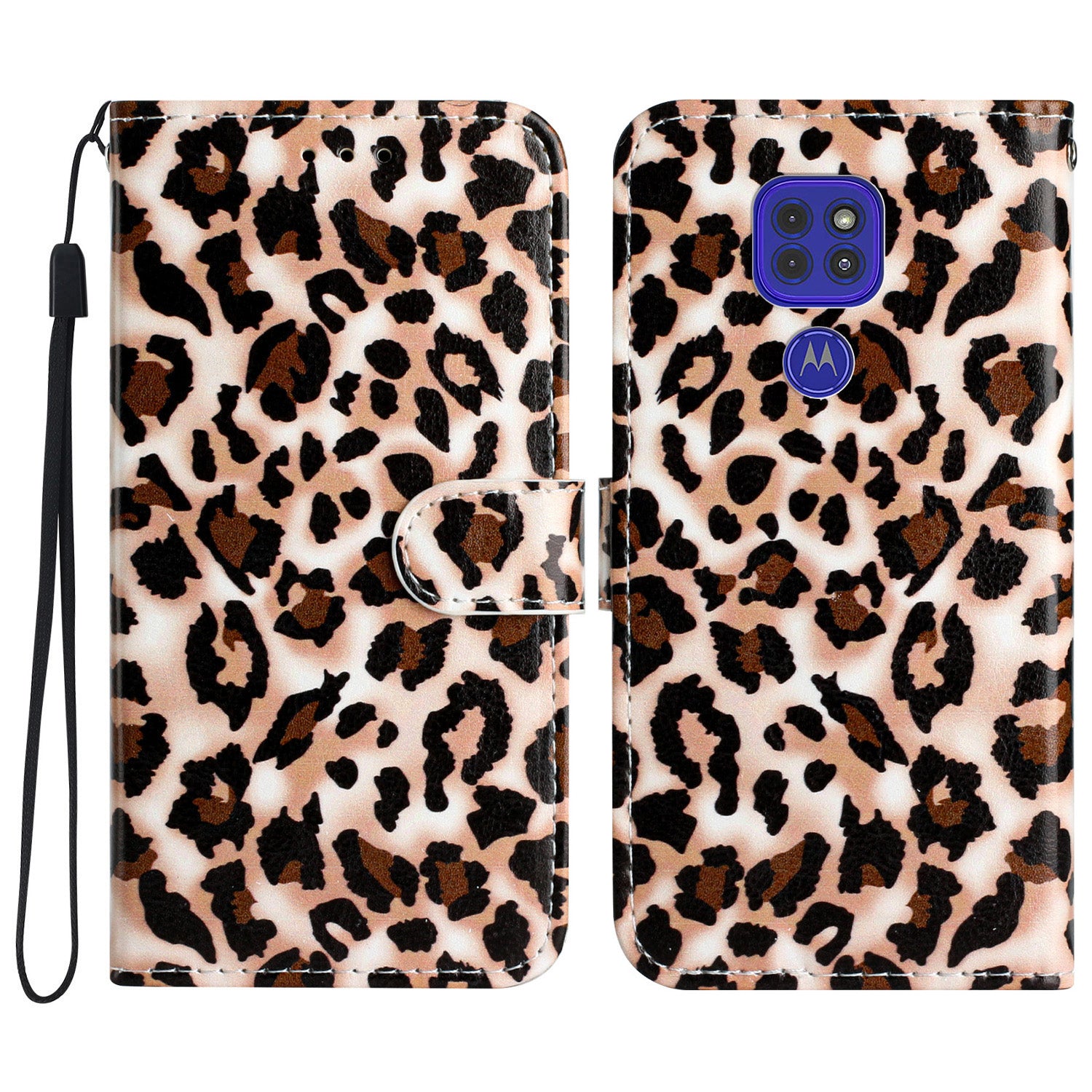 Leather Phone Case for Motorola Moto G9 (India) / G9 Play / E7 Plus , Pattern Printing Folding Stand Wallet Cover
