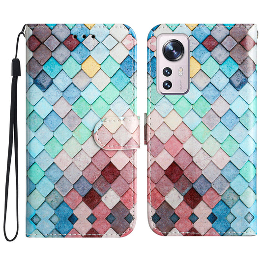 For Xiaomi 12 Pro 5G / 12S Pro 5G / 12 Pro (Dimensity) 5G Phone Case Pattern Printing PU Leather Flip Cover with Wallet