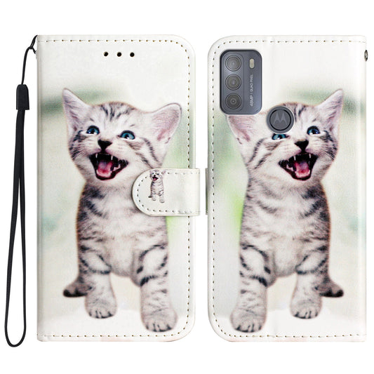 For Motorola Moto G50 4G Leather Wallet Phone Flip Case Pattern Printing Stand Cover