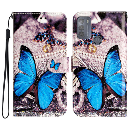 For Motorola Moto G50 4G Leather Wallet Phone Flip Case Pattern Printing Stand Cover