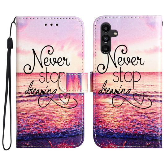For Samsung Galaxy A34 5G Wallet Phone Case PU Leather Pattern Printing Stand Flip Cover