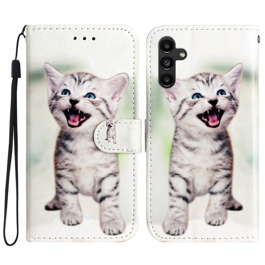 For Samsung Galaxy A34 5G Wallet Phone Case PU Leather Pattern Printing Stand Flip Cover