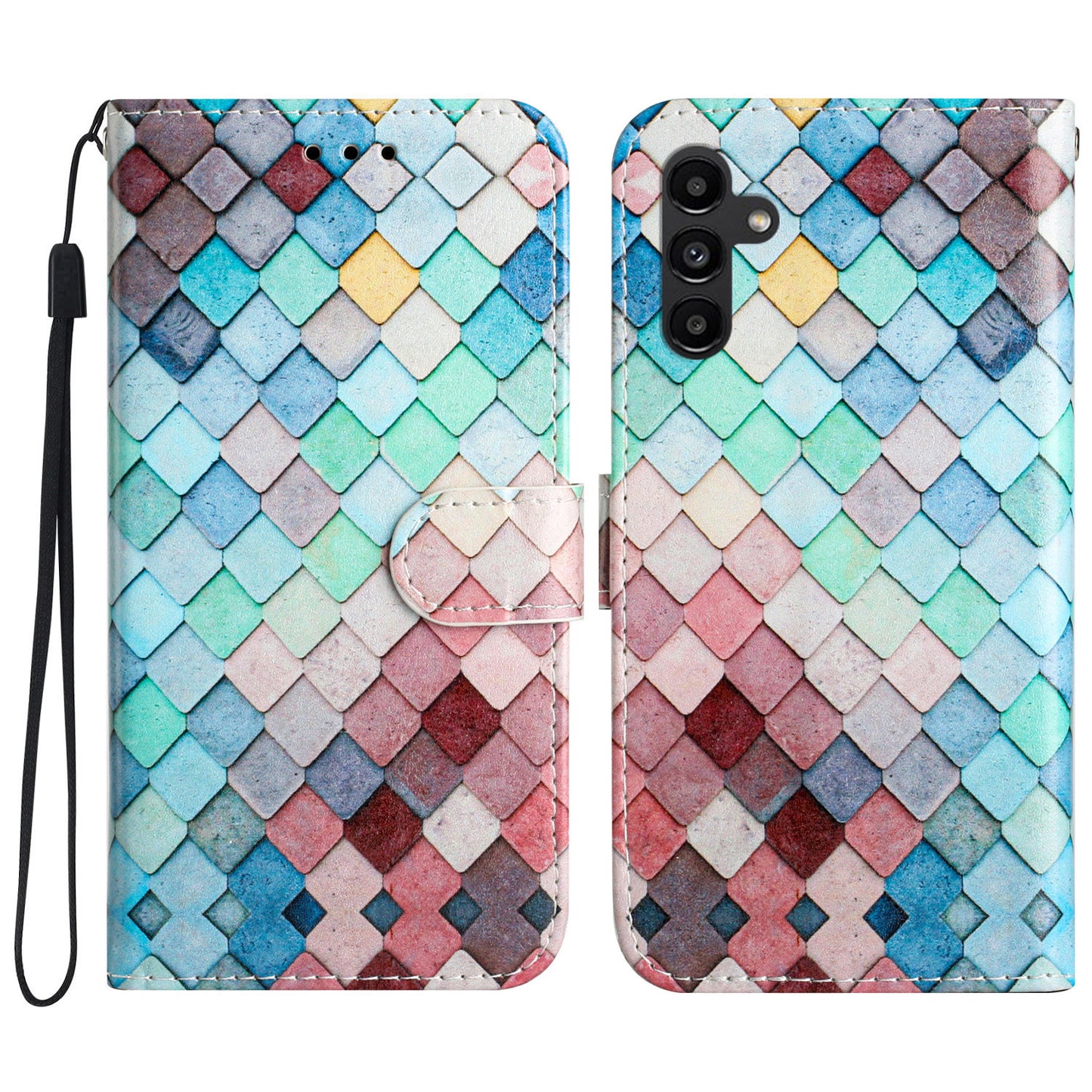 For Samsung Galaxy A34 5G Wallet Phone Case PU Leather Pattern Printing Stand Flip Cover