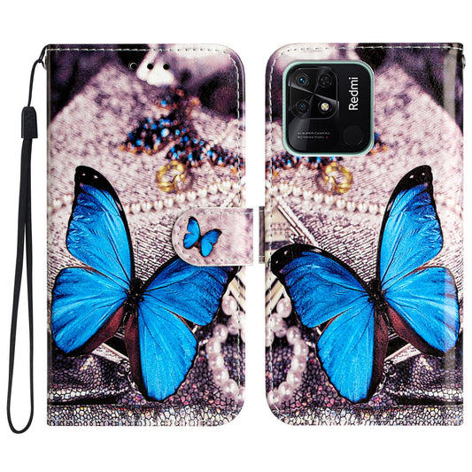 For Xiaomi Redmi 10C 4G PU Leather Wallet Flip Cover Pattern Printing Folding Stand Phone Case