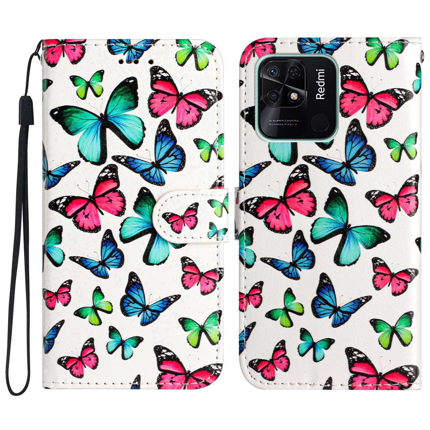 For Xiaomi Redmi 10C 4G PU Leather Wallet Flip Cover Pattern Printing Folding Stand Phone Case