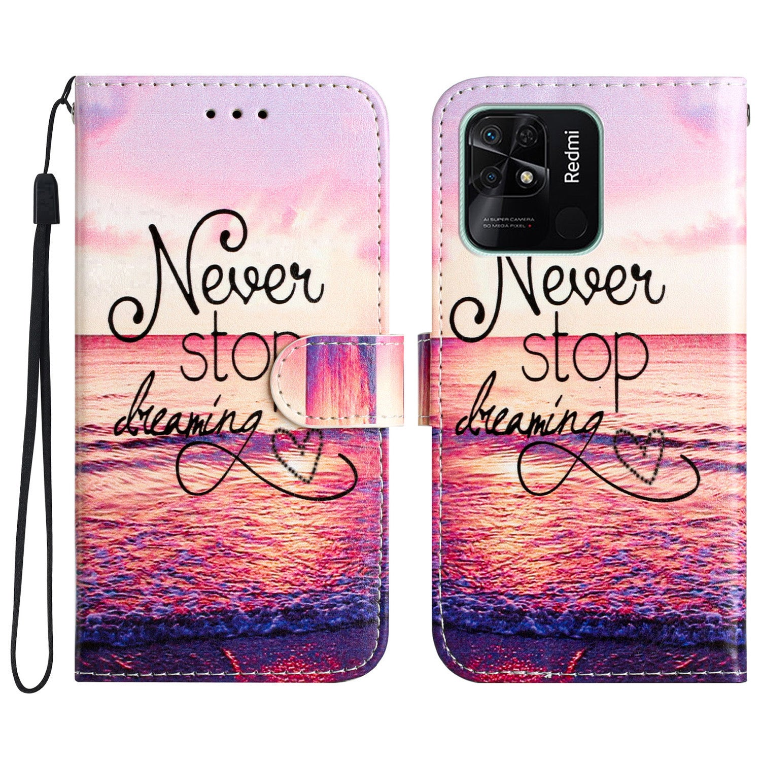 For Xiaomi Redmi 10C 4G PU Leather Wallet Flip Cover Pattern Printing Folding Stand Phone Case