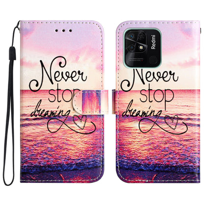 For Xiaomi Redmi 10C 4G PU Leather Wallet Flip Cover Pattern Printing Folding Stand Phone Case