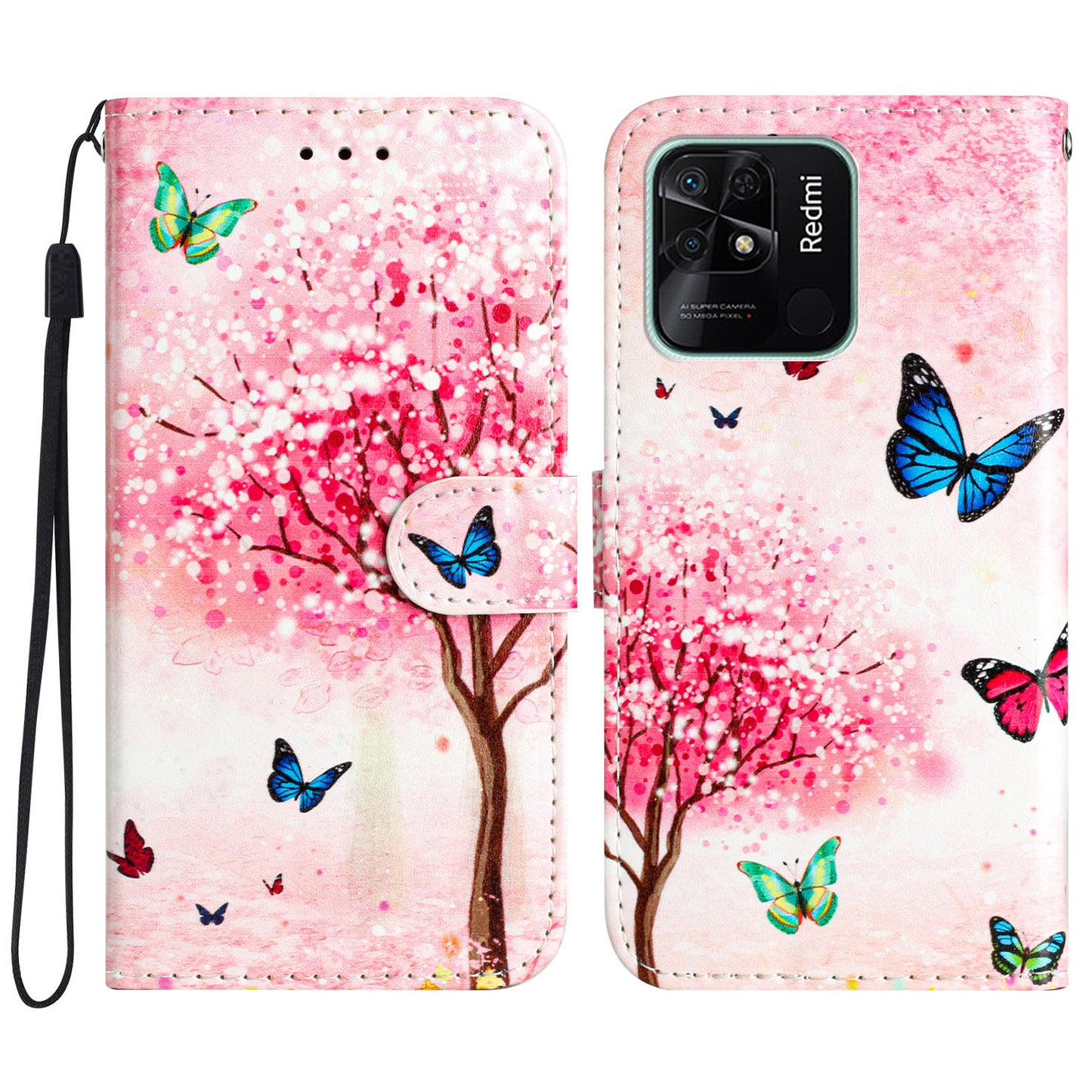 For Xiaomi Redmi 10C 4G PU Leather Wallet Flip Cover Pattern Printing Folding Stand Phone Case