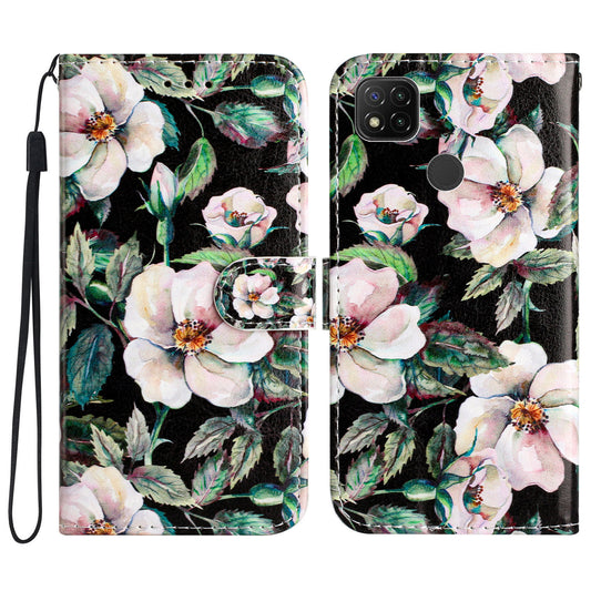 PU Leather Case for Xiaomi Redmi 10A , Magnetic Closure Pattern Printing Stand Wallet Phone Cover
