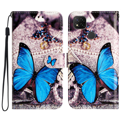 PU Leather Case for Xiaomi Redmi 10A , Magnetic Closure Pattern Printing Stand Wallet Phone Cover