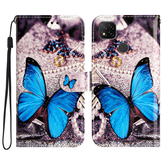 PU Leather Case for Xiaomi Redmi 10A , Magnetic Closure Pattern Printing Stand Wallet Phone Cover